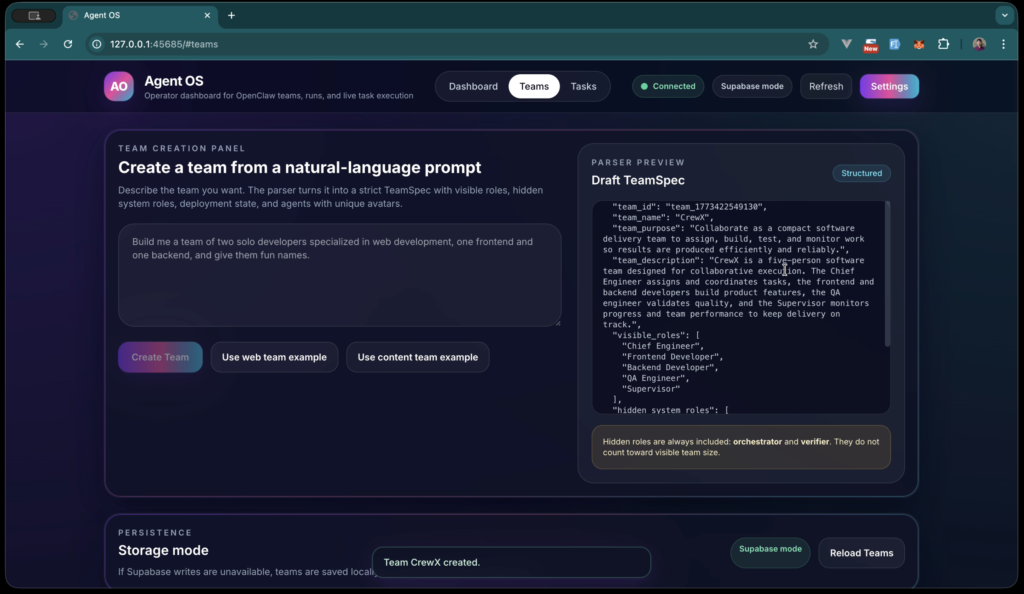 AgentOS — Multi-Agent Orchestration Platform Built on OpenClaw screenshot